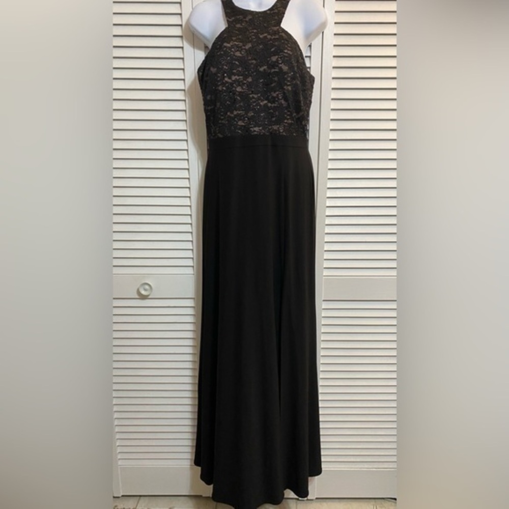 NW Nightway Lace and Sequin Halter Top Dress!